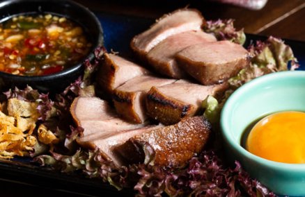 Sous-vide grilled ox tongue at Mahasan Burnt & Bowl