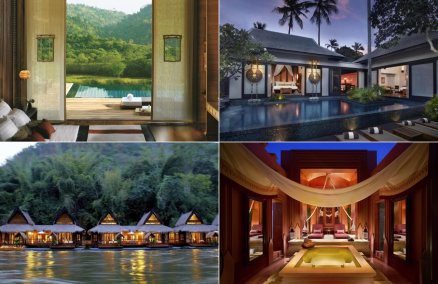 Clockwise (from top left): Muthi Maya, Anantara Phuket, Floathouse and The Barai