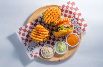 The Mini Waffle Burgers at Jim's Burger