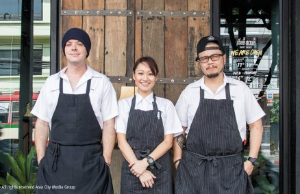 Left to right: Andrew Martin, Saki Hoshino, Napol Jantraget