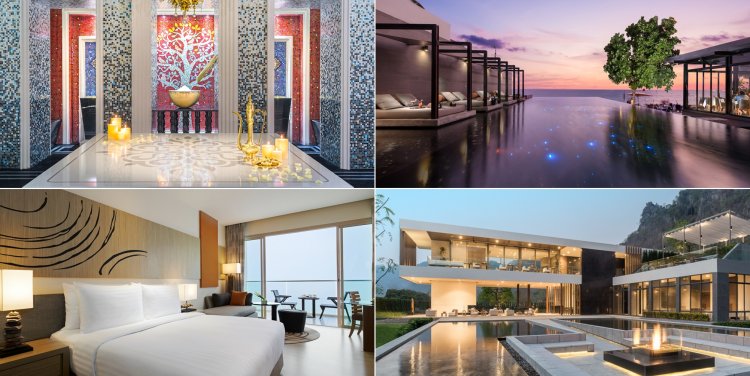 Clockwise (from top left): Amatara, Aleenta, Escape Khao Yai and Mövenpick